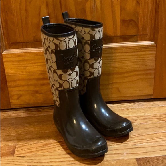 Coach rain boots size 8 - Picture 1 of 1